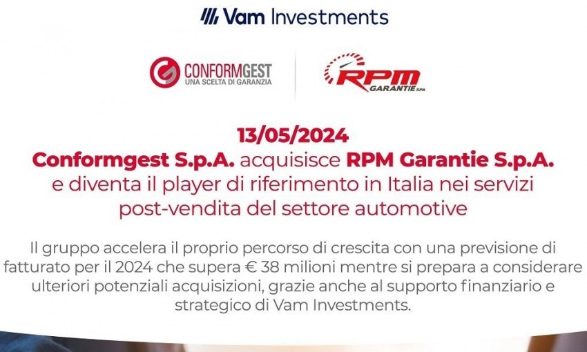 ConformGest (VAM Investments e famiglia Pinzano) acquisisce RPM Garantie